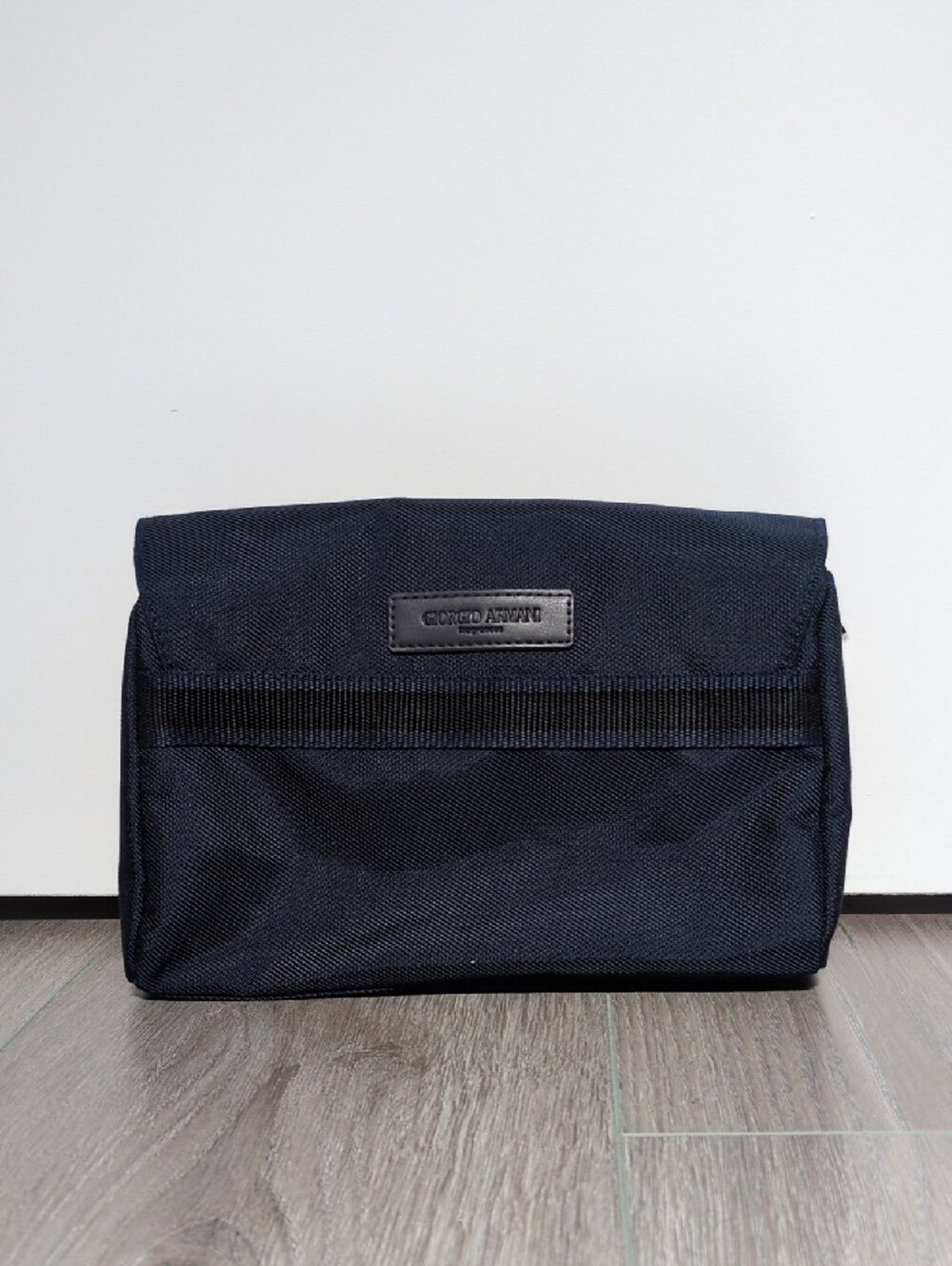 Giorgio Armani Fragrances Navy Blue Zip Hanging Travel Toiletry Bag